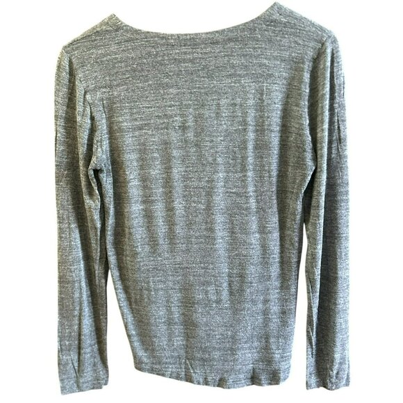 Amina Rubinacci Womens Gray Long Sleeve V Neck Top Quiet Luxury Designer - Picture 3 of 3